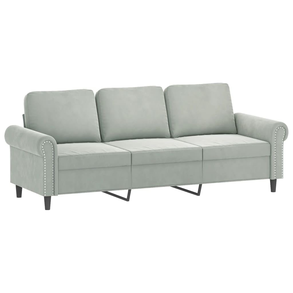 Light Gray Velvet 2 Piece Sofa Set A525