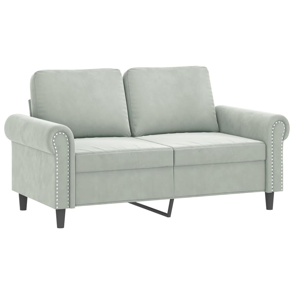Light Gray Velvet 2 Piece Sofa Set A525