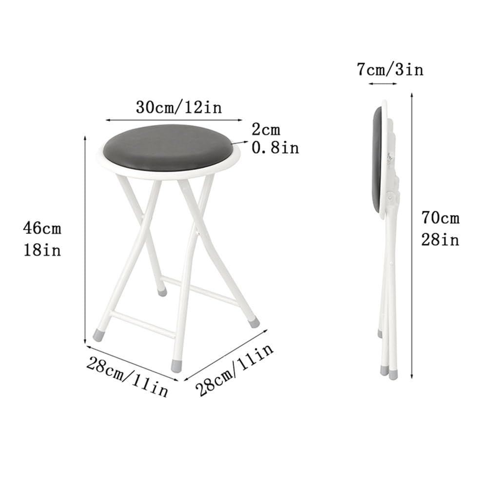 Black Folding Round Padded Bar Stool T176562