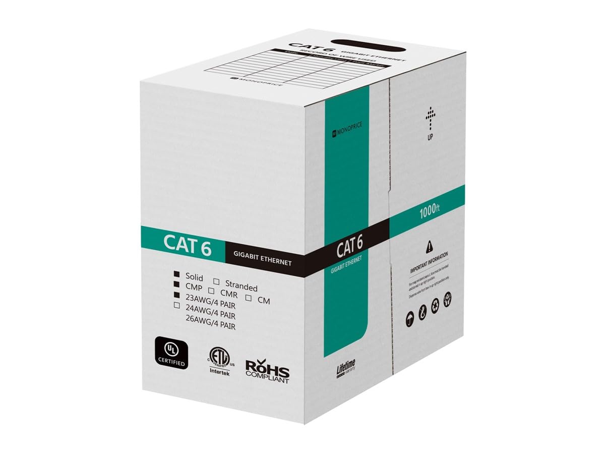 Cat6 Ethernet Bulk Cable 1000 Feet Blue A998598