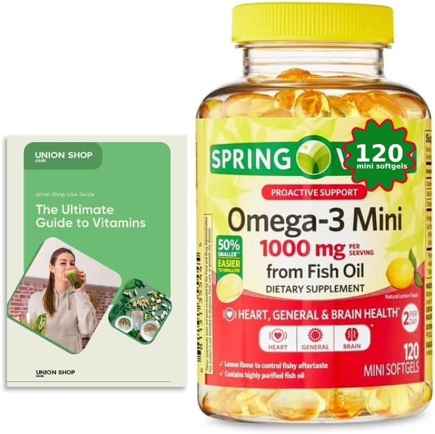 Omega-3 Fish Oil 1000 mg 120 Count Softgels Dietary Supplement X435