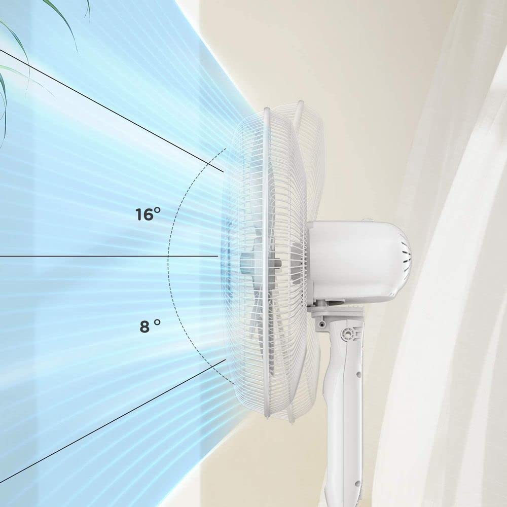 16" Adjustable Oscillating Pedestal Fan with Remote U6170