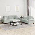 Light Gray Velvet 2 Piece Sofa Set A525