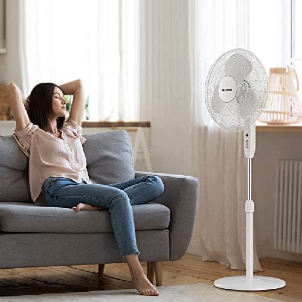 16" Adjustable Oscillating Pedestal Fan with Remote U6170