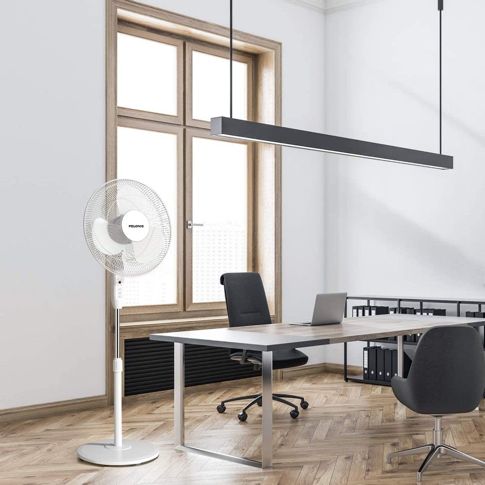 16" Adjustable Oscillating Pedestal Fan with Remote U6170