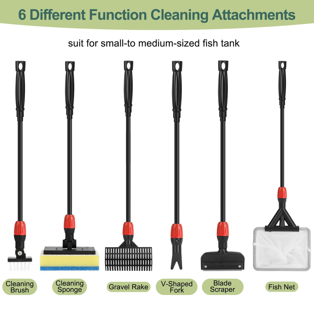6 in 1 Aquarium Cleaning Tools Kit with Long Handle S23907