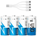 Rechargeable Lithium D Batteries 8 Pack 1.5V Q2457