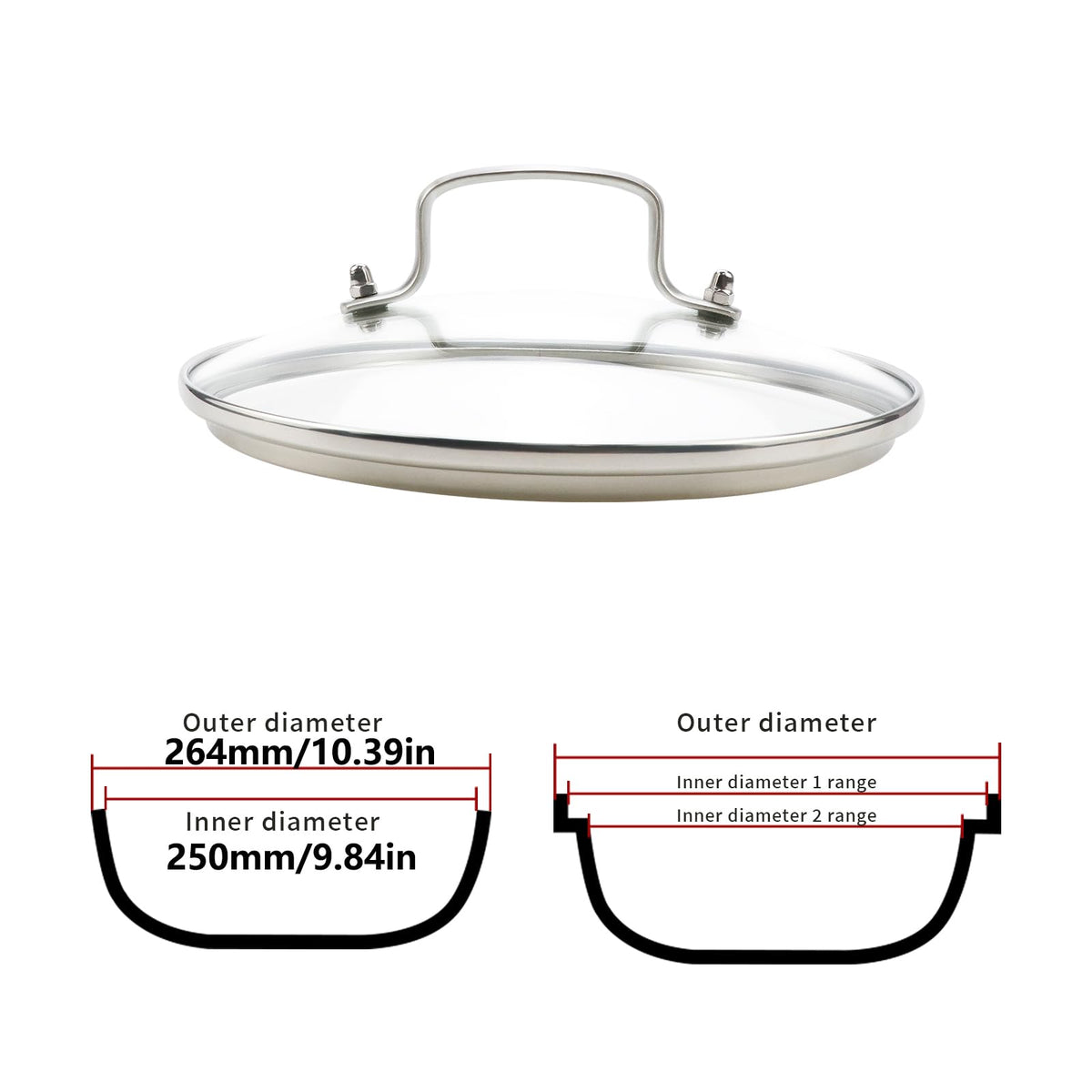 10" Tempered Glass Lid Z333036