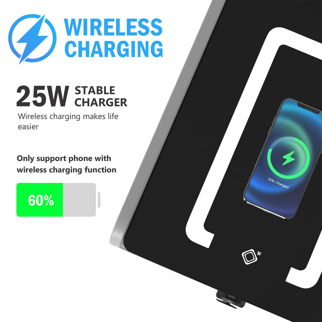 Wireless Charging Nightstand with 2 Drawers K8939