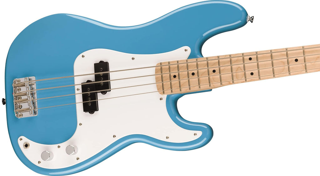 California Blue Precision Bass Guitar Bundle with Headphone Amp, Cable, Tuner, Strap O673