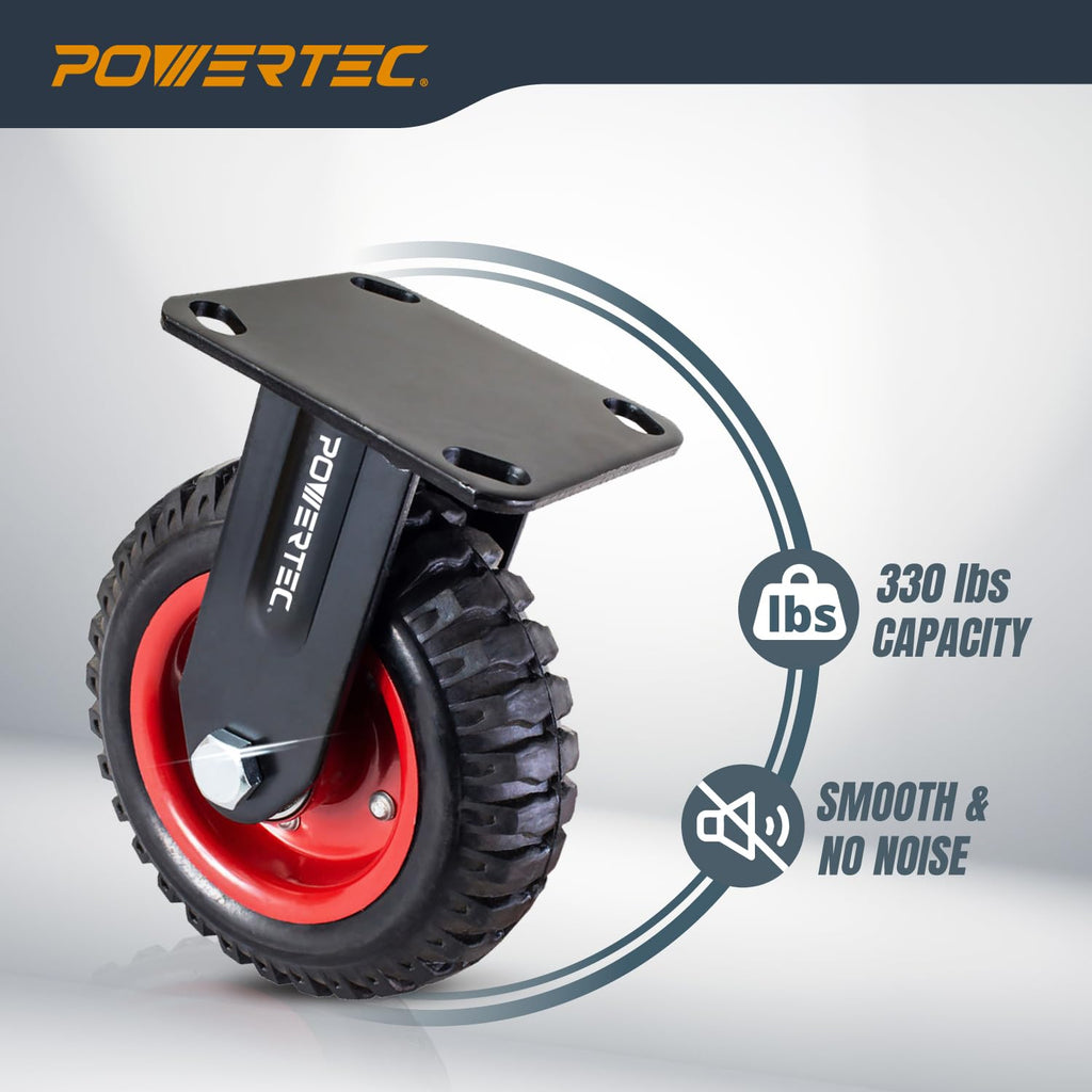 6 Inch Caster Wheels Set of 4 Heavy Duty Rubber A906