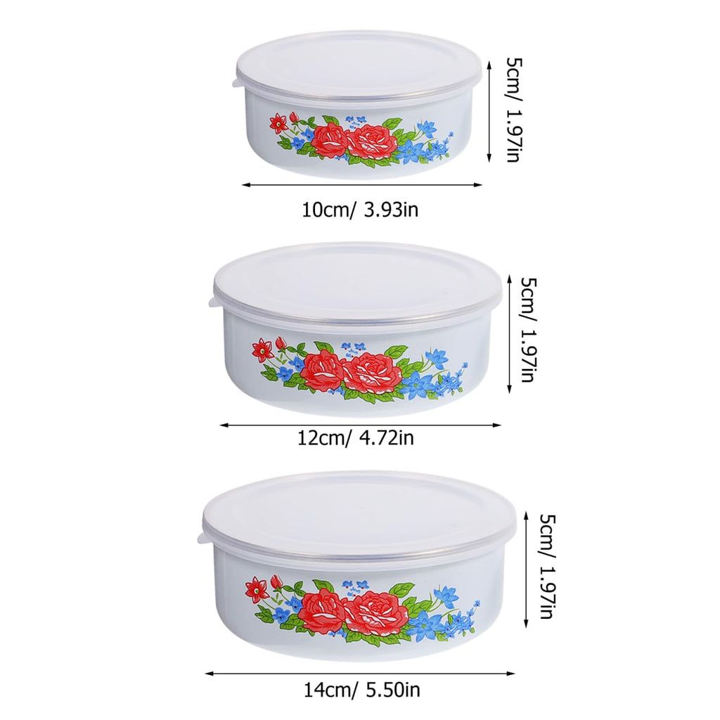 Enamel Bowls Set 3 Piece 4.72 Inch I192230