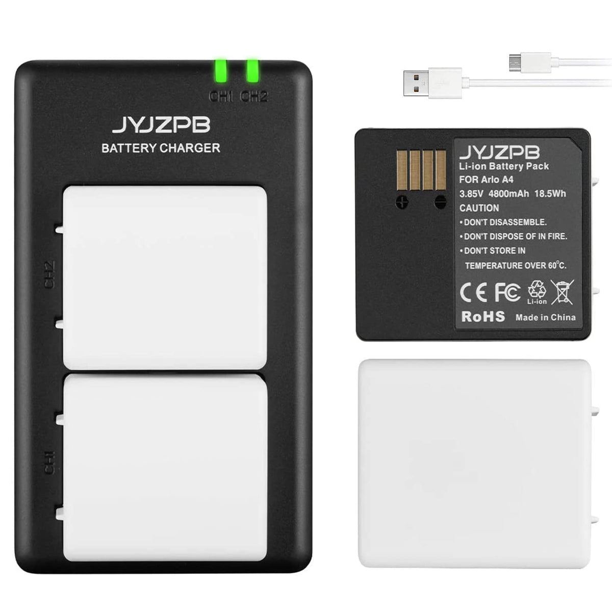 2 Pack 4800mAh Batteries with Dual Battery Charger U636869
