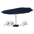 15FT Double-Sided Rectangle Patio Umbrella with Base O91793