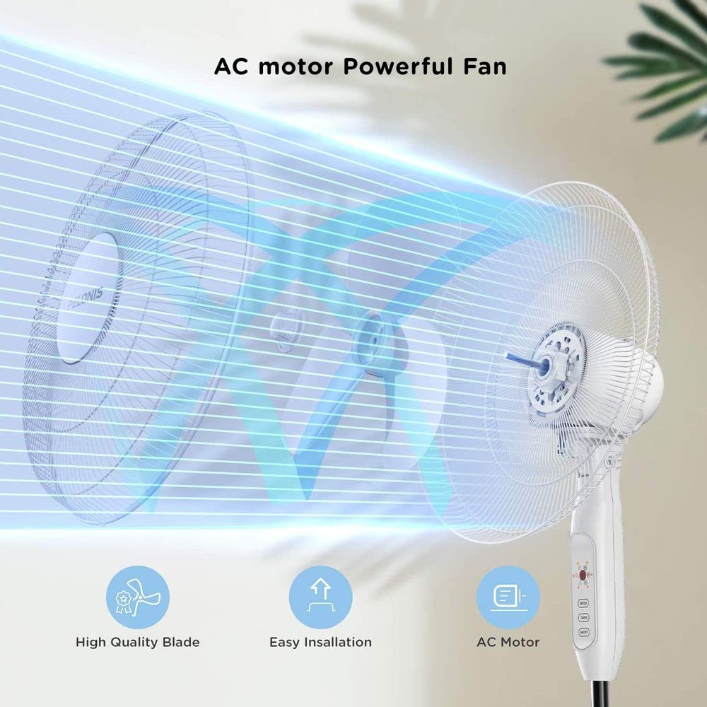 16" Adjustable Oscillating Pedestal Fan with Remote U6170