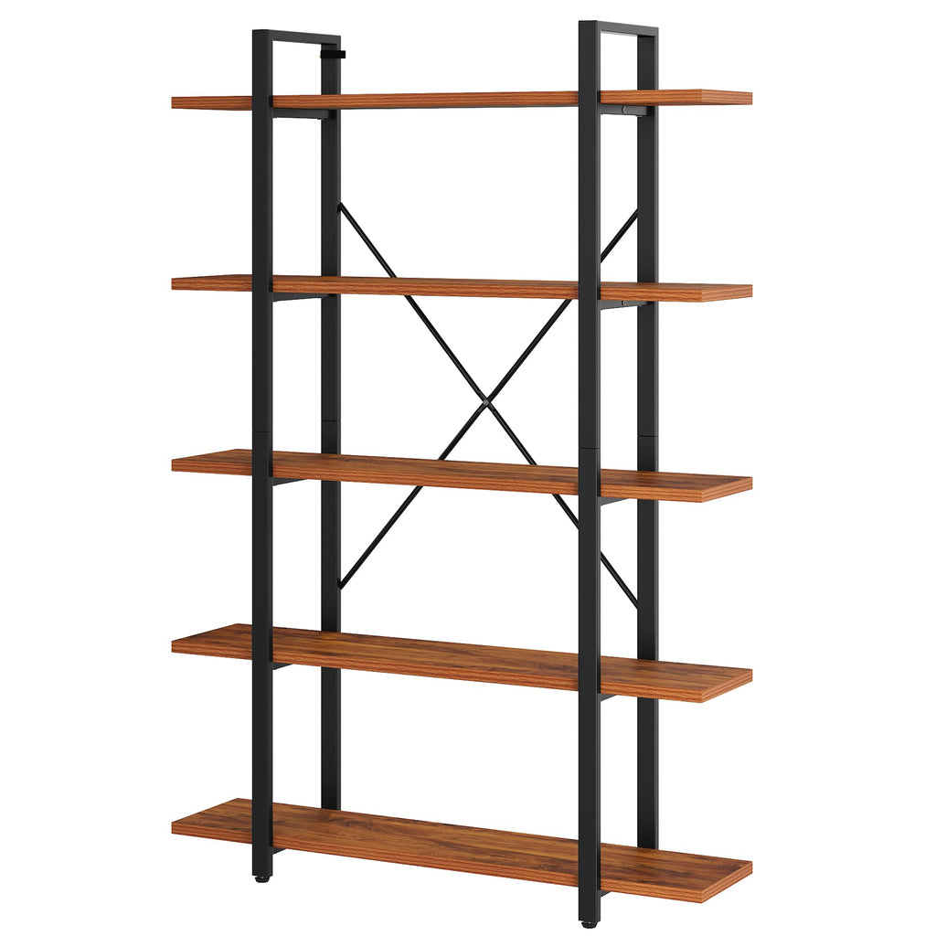 5 Tier Wood and Metal Bookshelf W891197