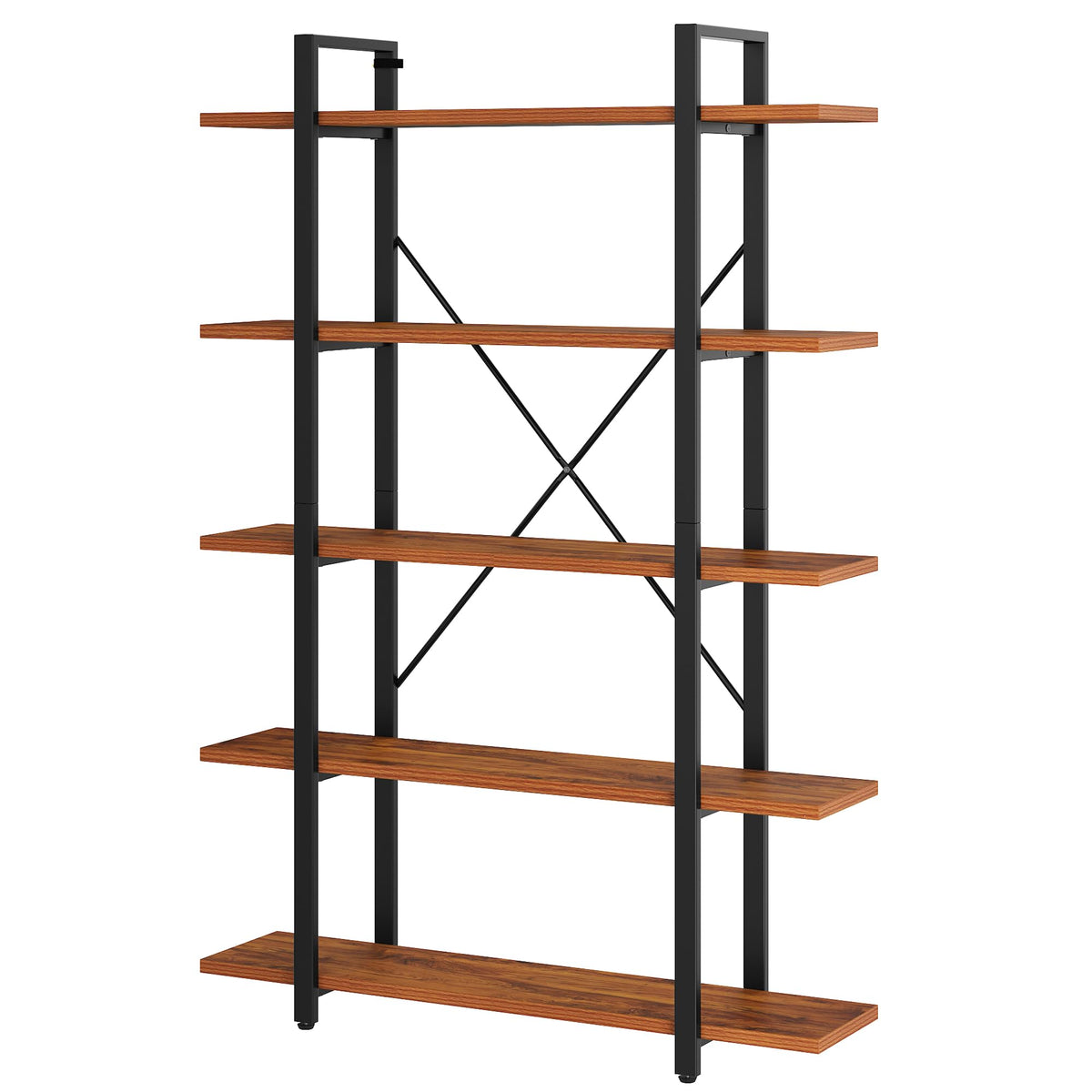 5 Tier Wood and Metal Bookshelf W891197