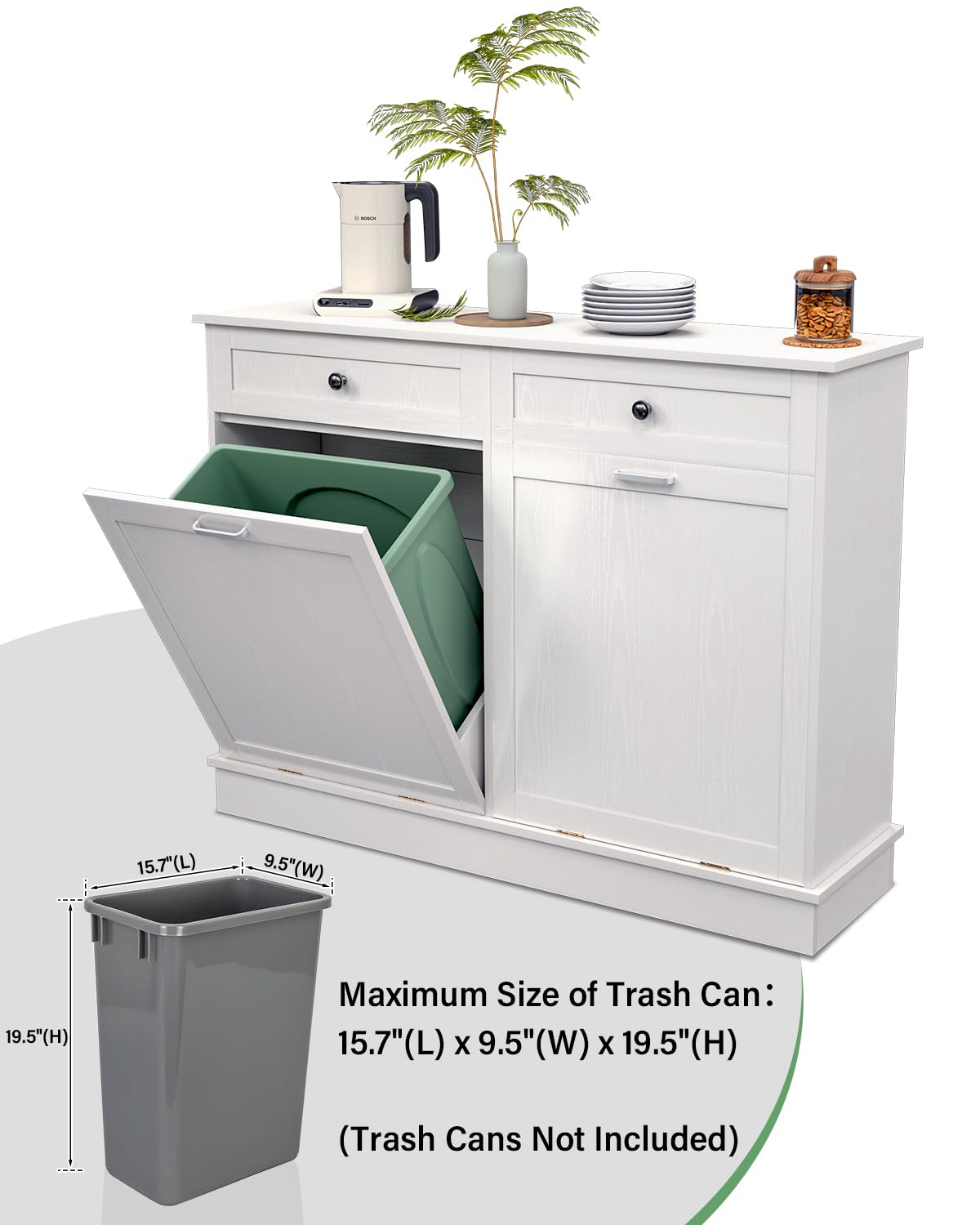 Double Tilt Out Trash Cabinet with Drawer U63081