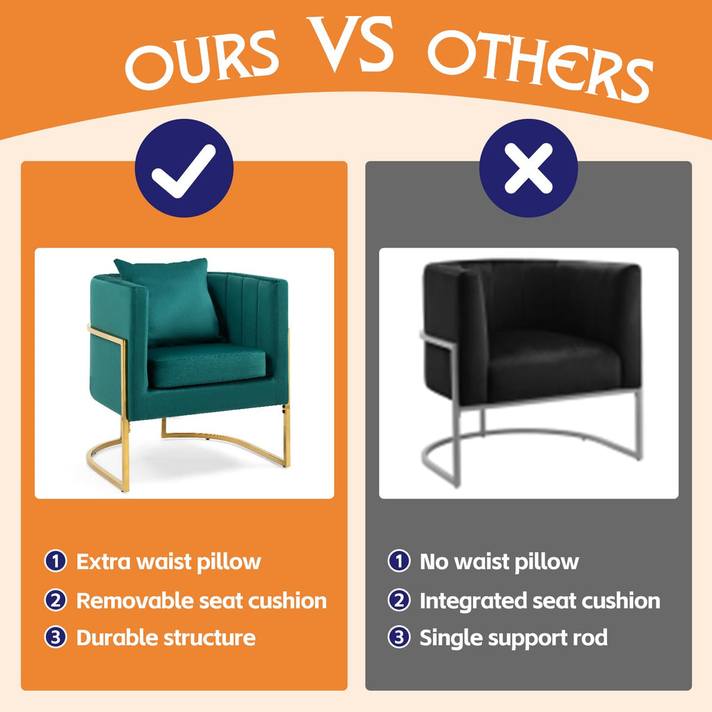 Velvet Accent Chairs Set of 2 Green V312