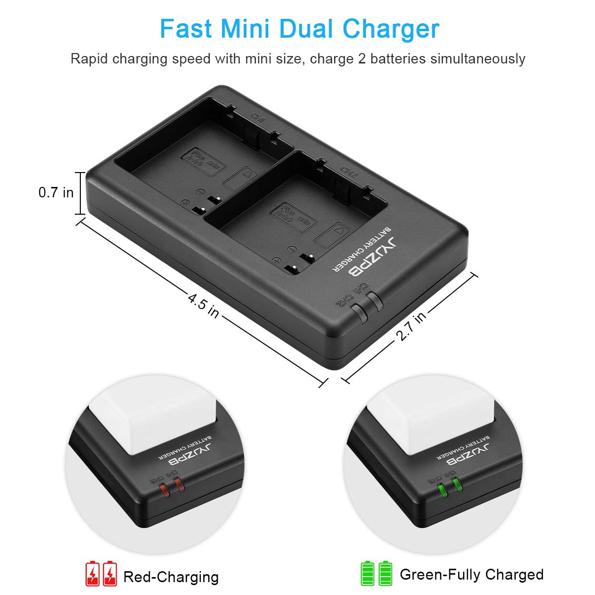 2 Pack 4800mAh Batteries with Dual Battery Charger U636869