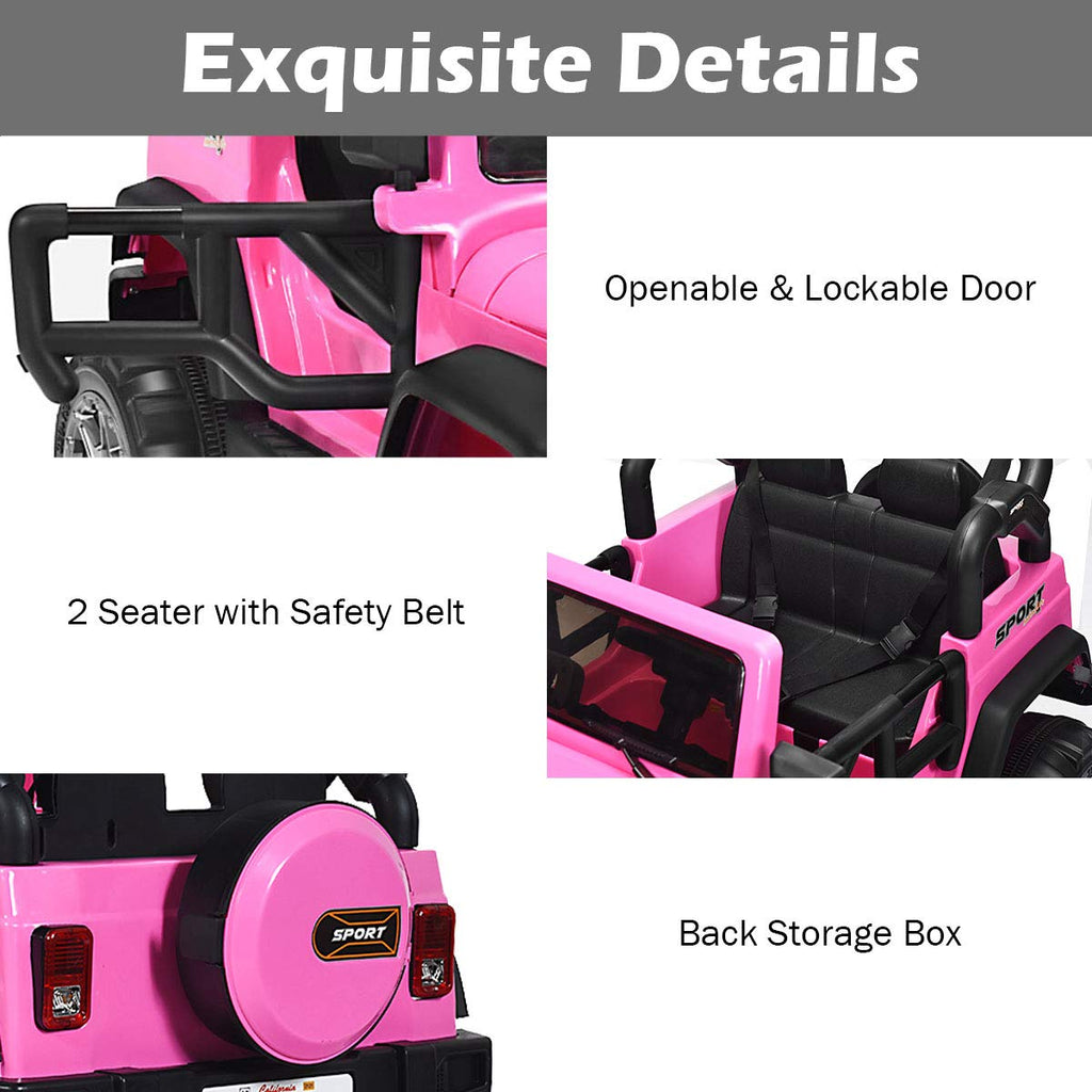 12V Battery Powered Ride on Truck with Remote Control, Pink E1205