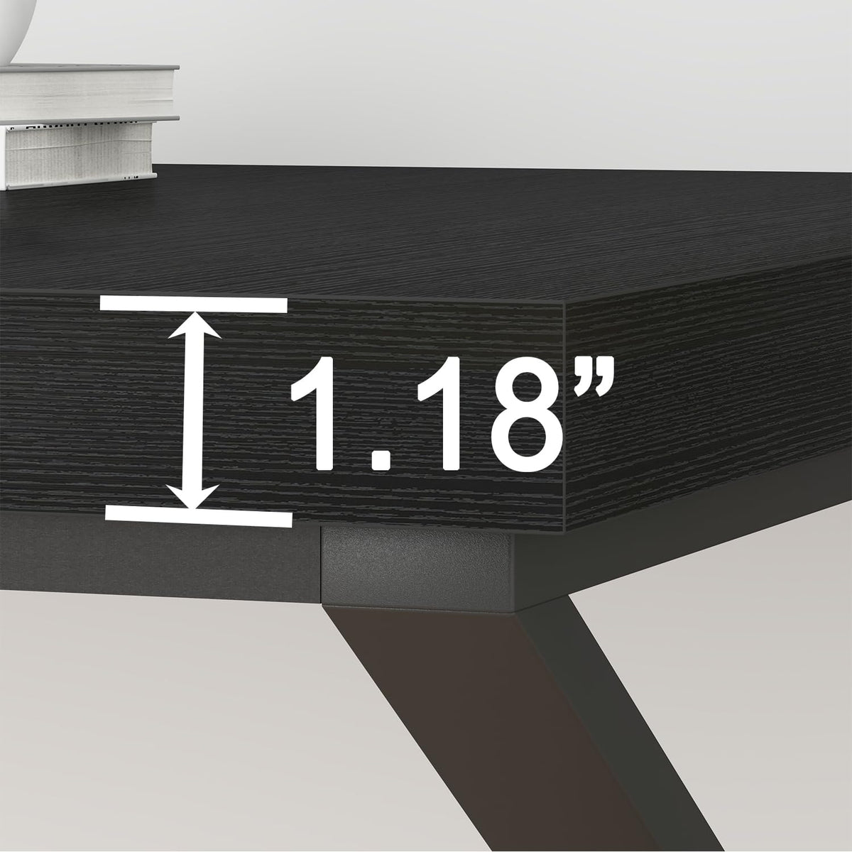 70 Inch Black Metal Wood Computer Desk Z449575