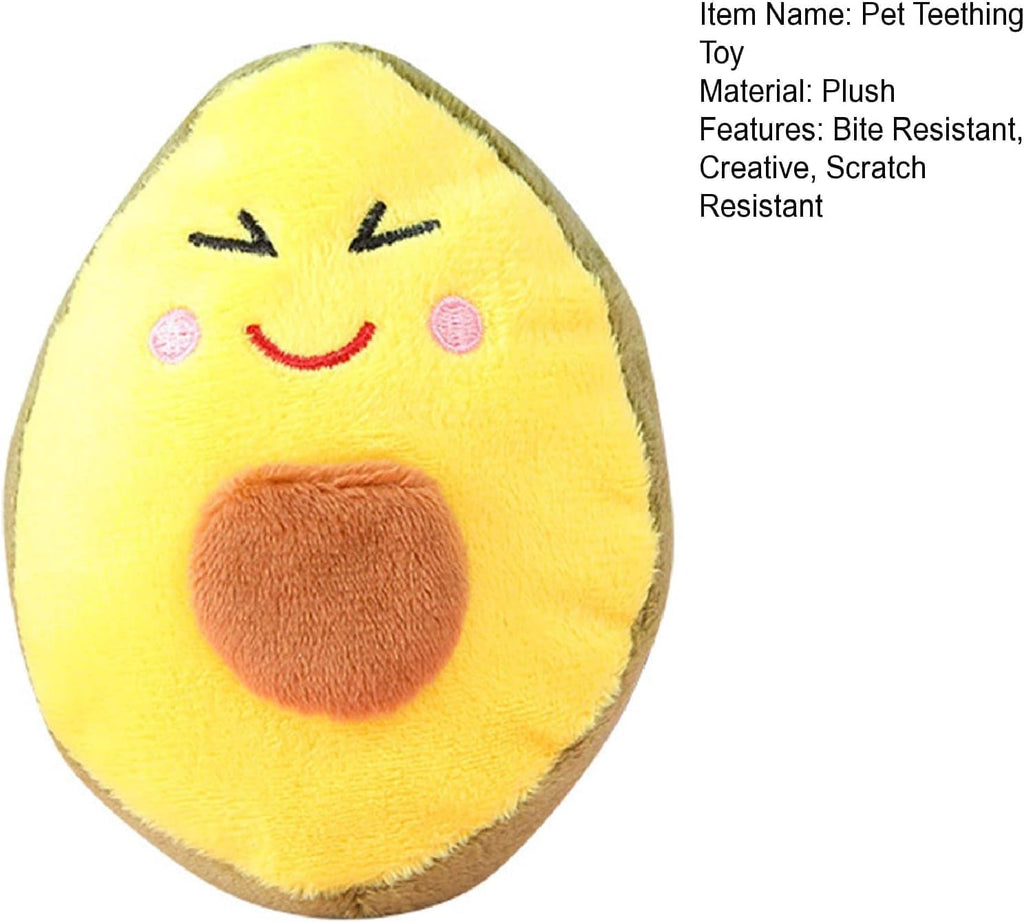 Yellow Soft Plush Avocado Dog Chew Toy O989