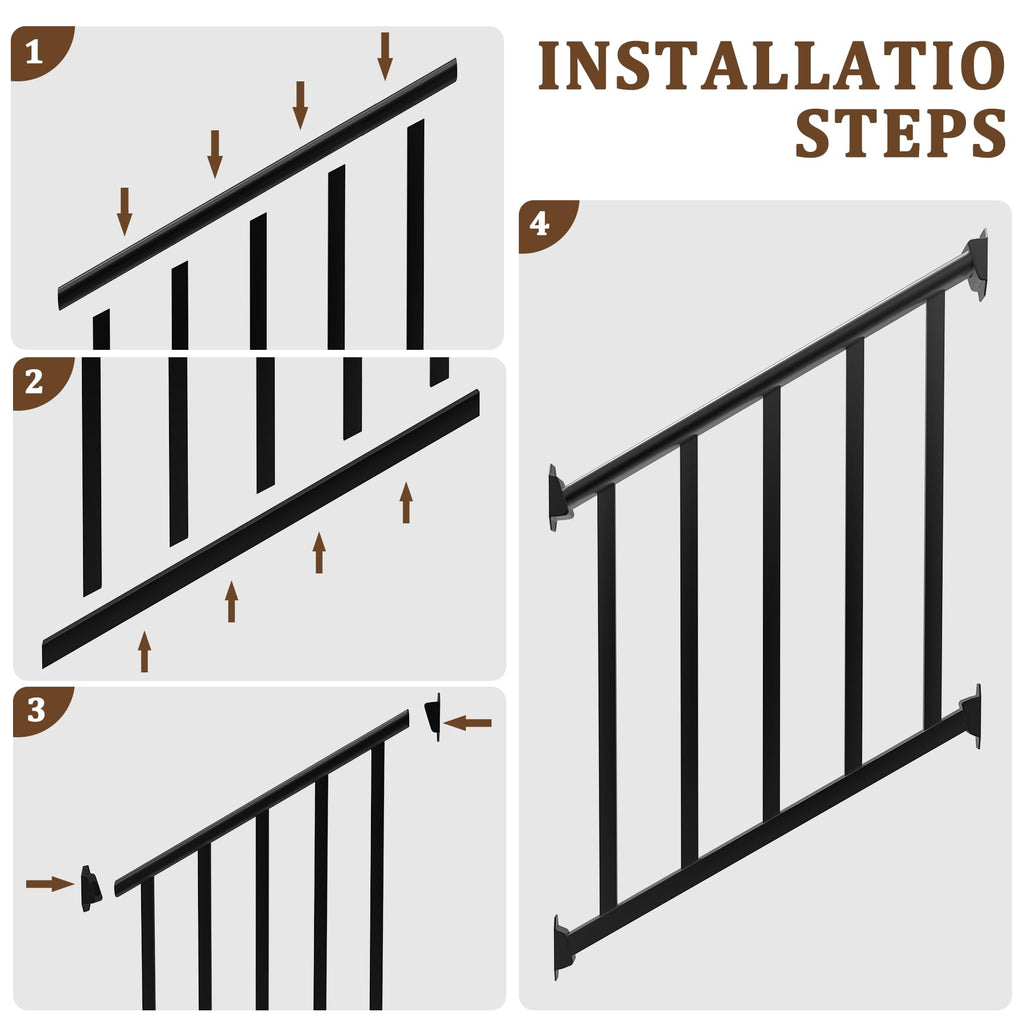Black 3 Ft W Deck Railing Kit with Screws R37915