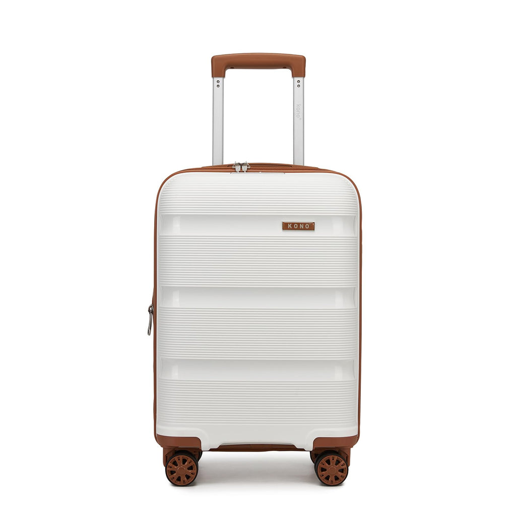 20 Inch Expandable Carry on Luggage White T263346