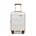 20 Inch Expandable Carry on Luggage White T263346