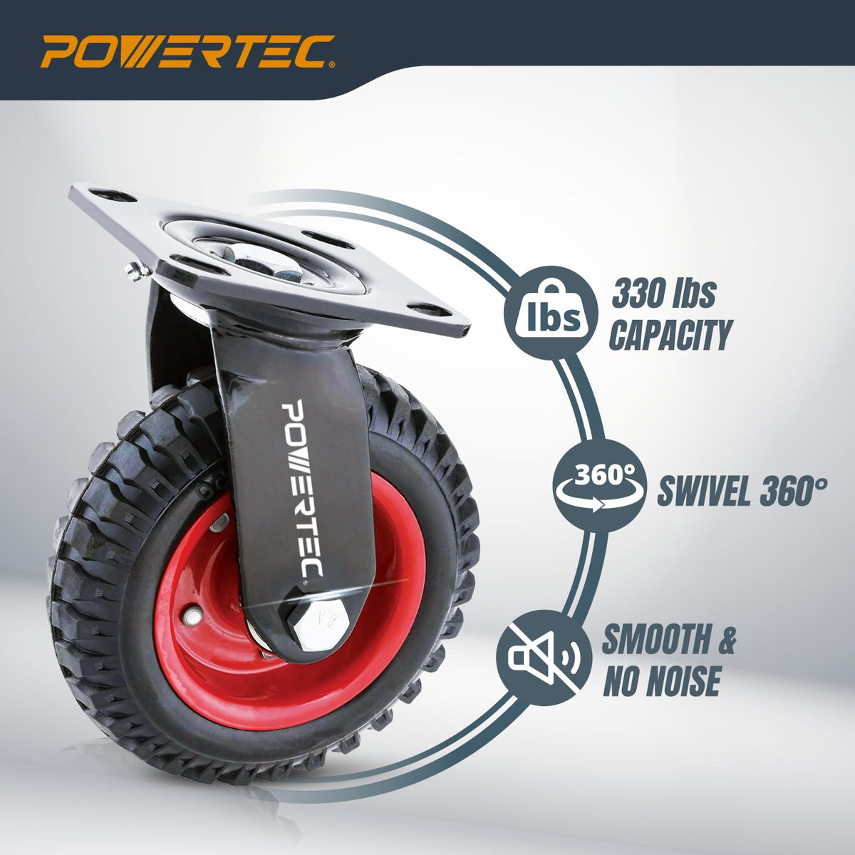 6 Inch Caster Wheels Set of 4 Heavy Duty Rubber A906