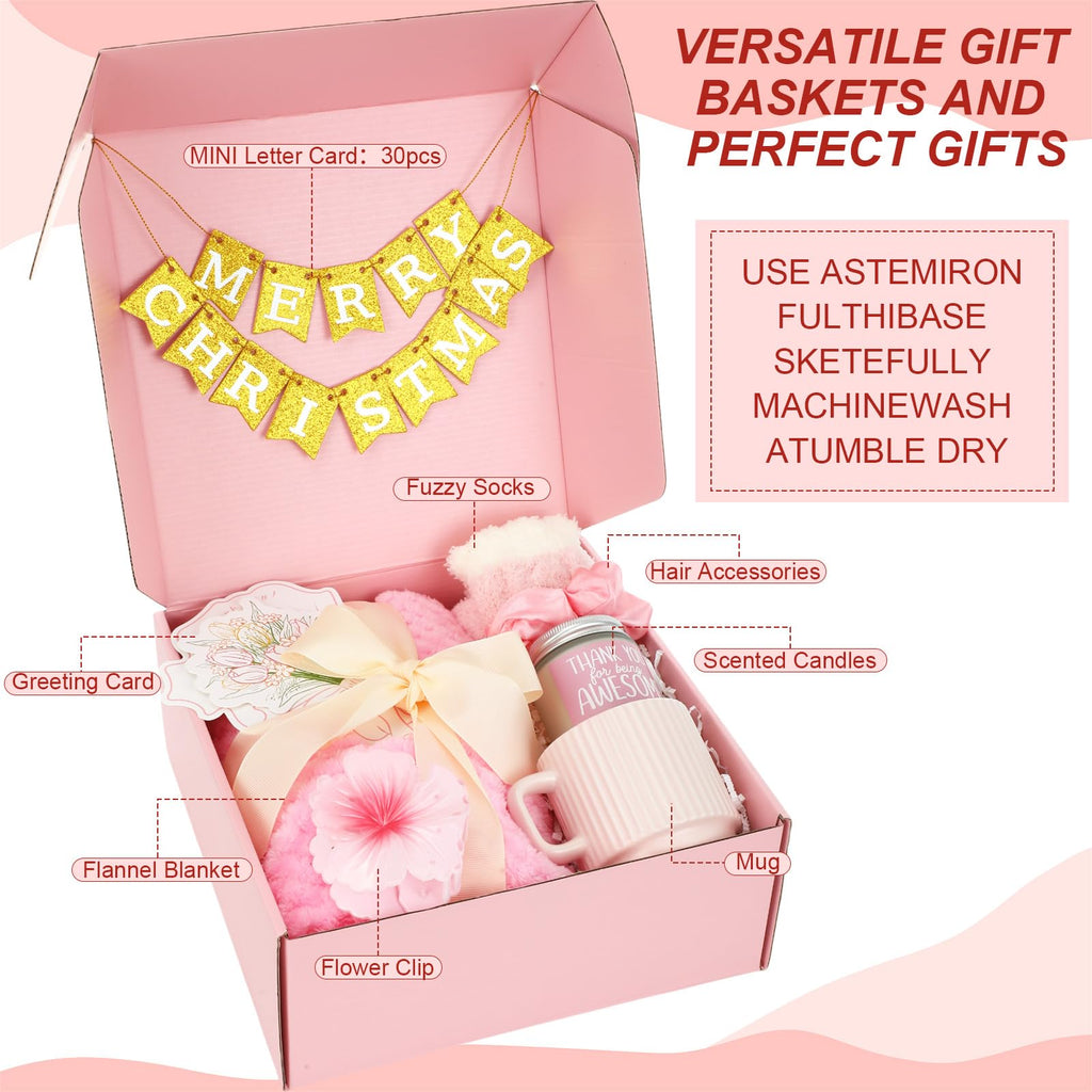 Birthday Gift Basket for Women, Spa Relaxation Set, Pink T7962