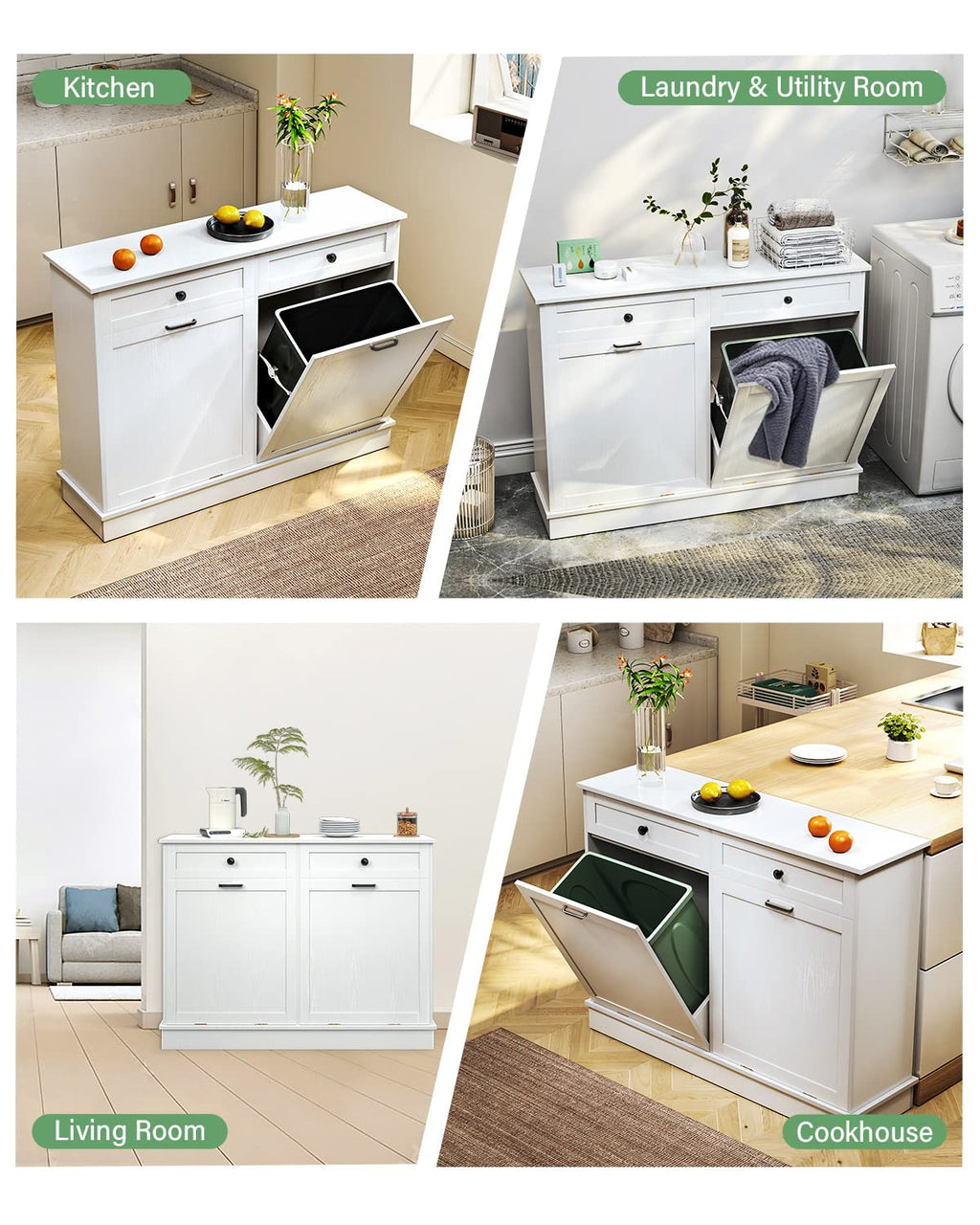 Double Tilt Out Trash Cabinet with Drawer U63081