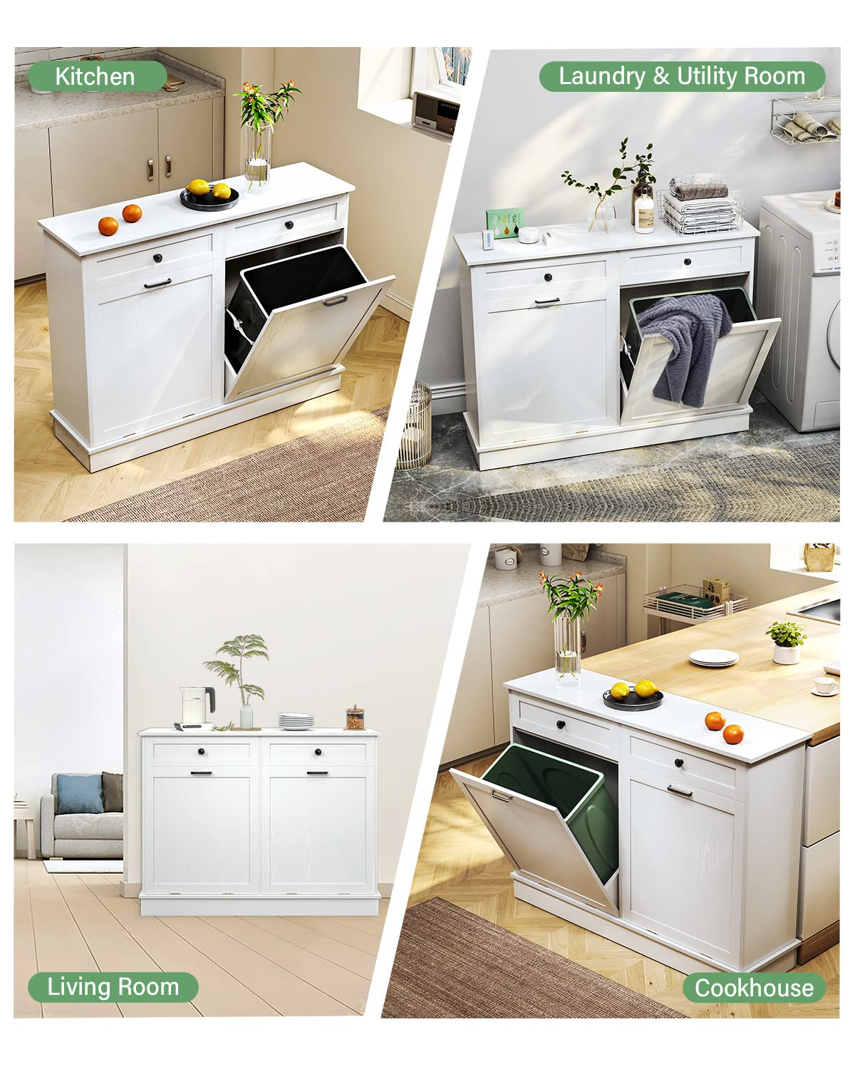 Double Tilt Out Trash Cabinet with Drawer U63081