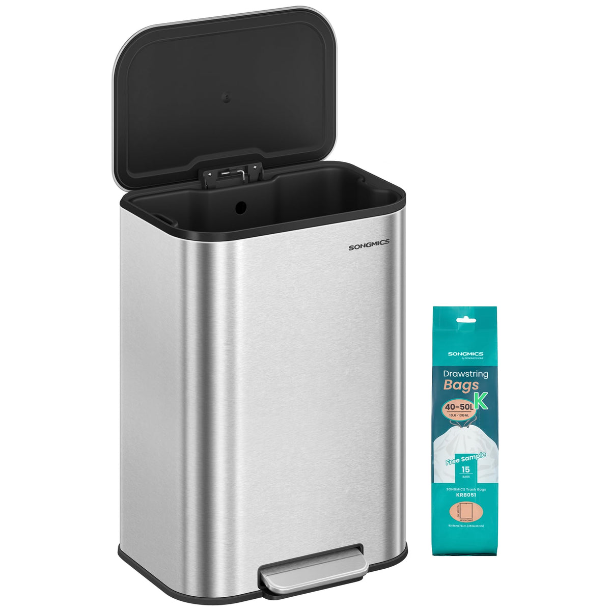 13 Gallon Stainless Steel Soft Close Trash Can D8081