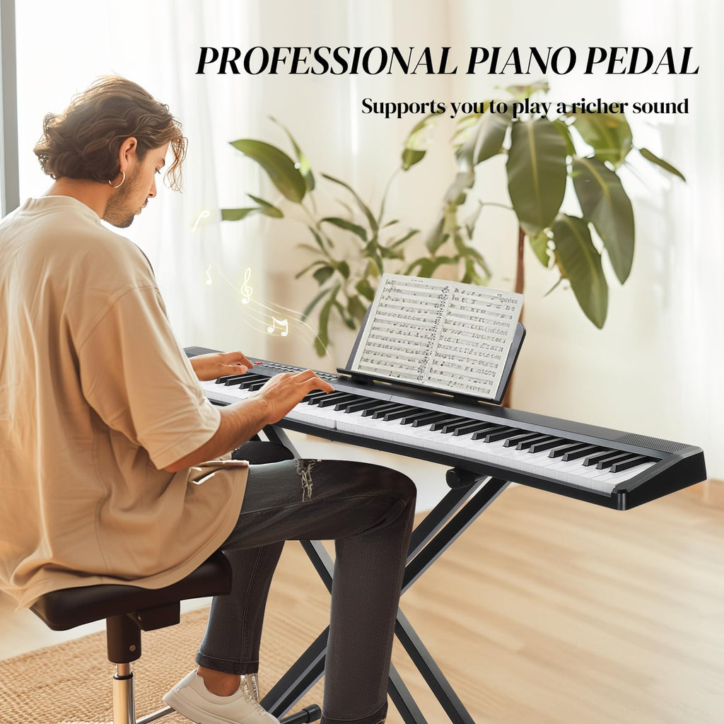 88 Key Foldable Electronic Keyboard Piano with Stand E74523