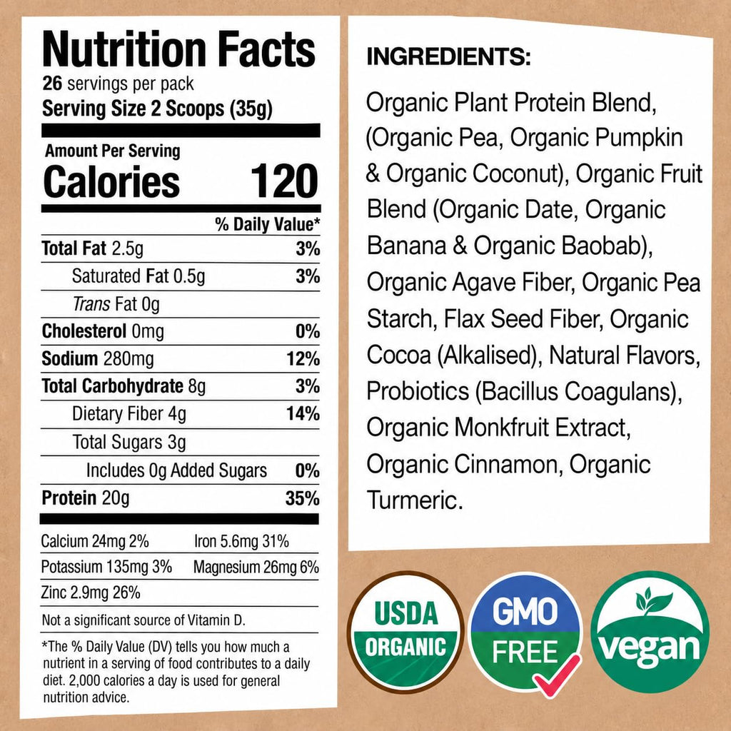 Organic Vegan Protein Powder with Probiotics V5962