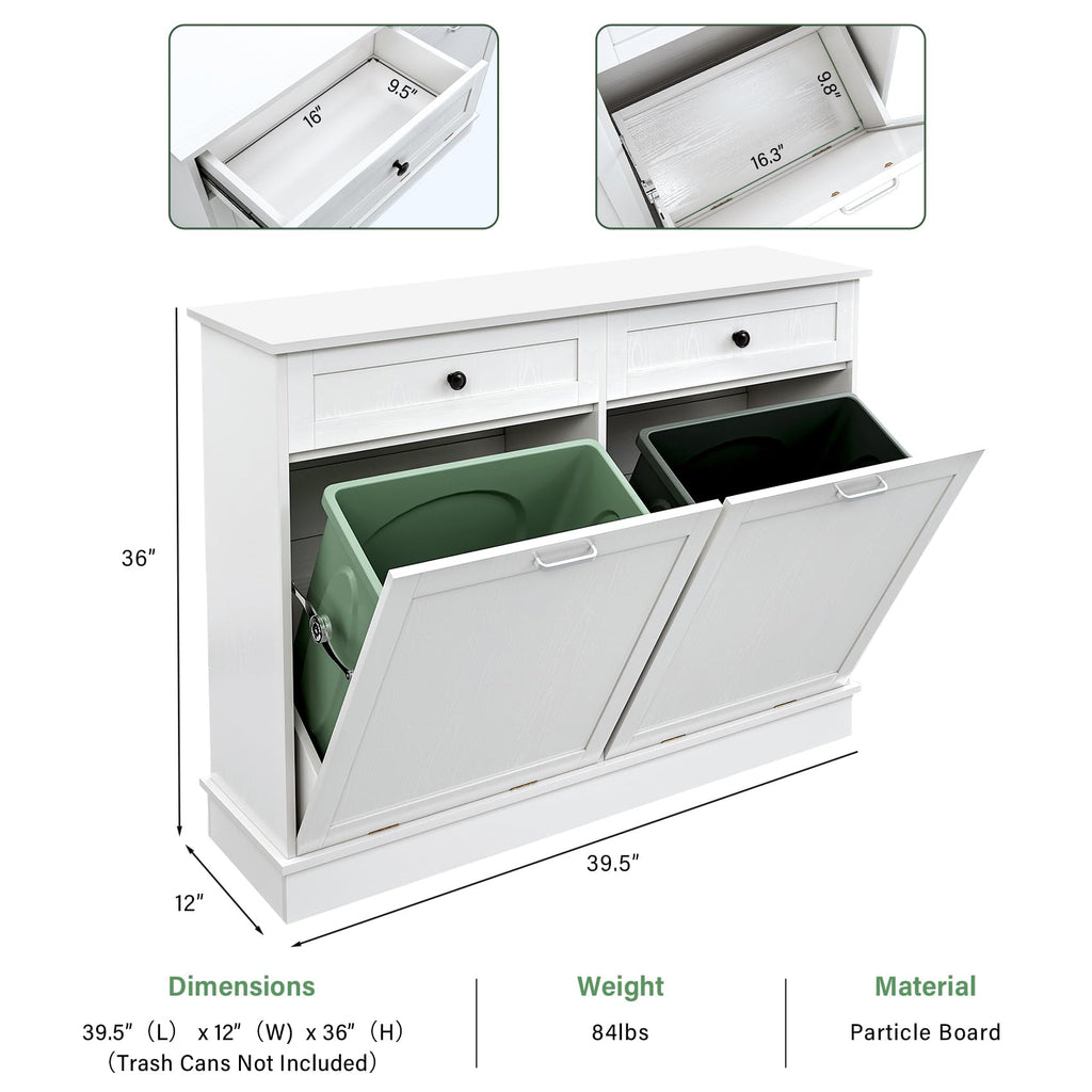 Double Tilt Out Trash Cabinet with Drawer U63081