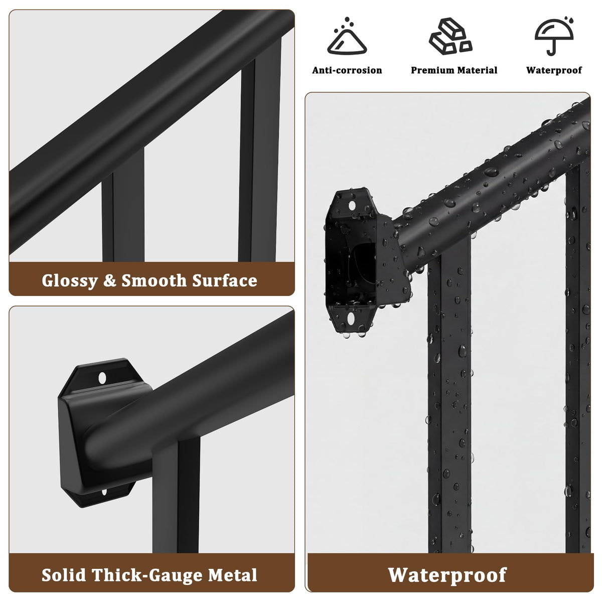 Black 3 Ft W Deck Railing Kit with Screws R37915