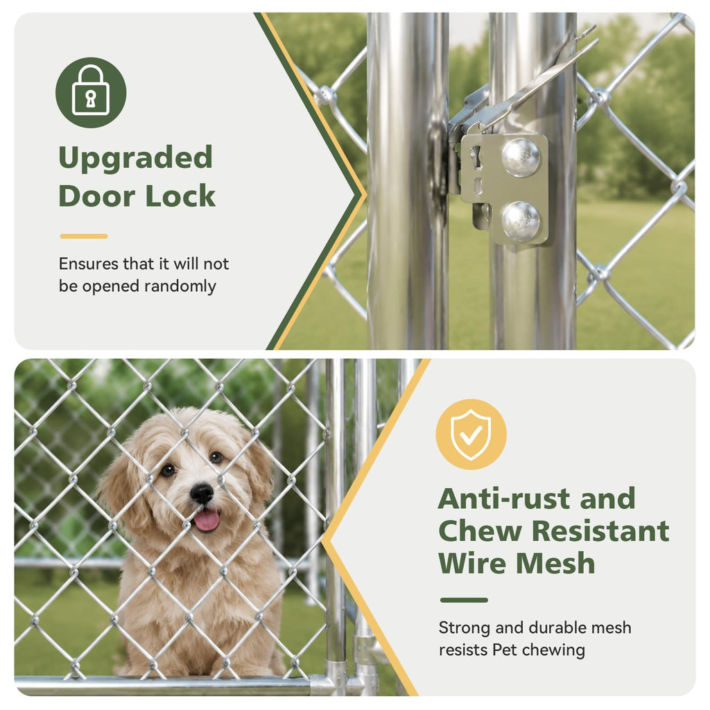 10×10FT Waterproof Metal Outdoor Dog Kennel N2212