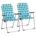 Aluminum Folding Patio Lawn Chairs Set of 2 with Cup Holder E246