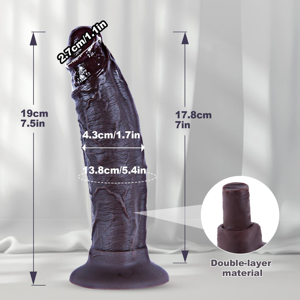 7 Inch Dual Density Silicone Dildo with Suction Cup P524