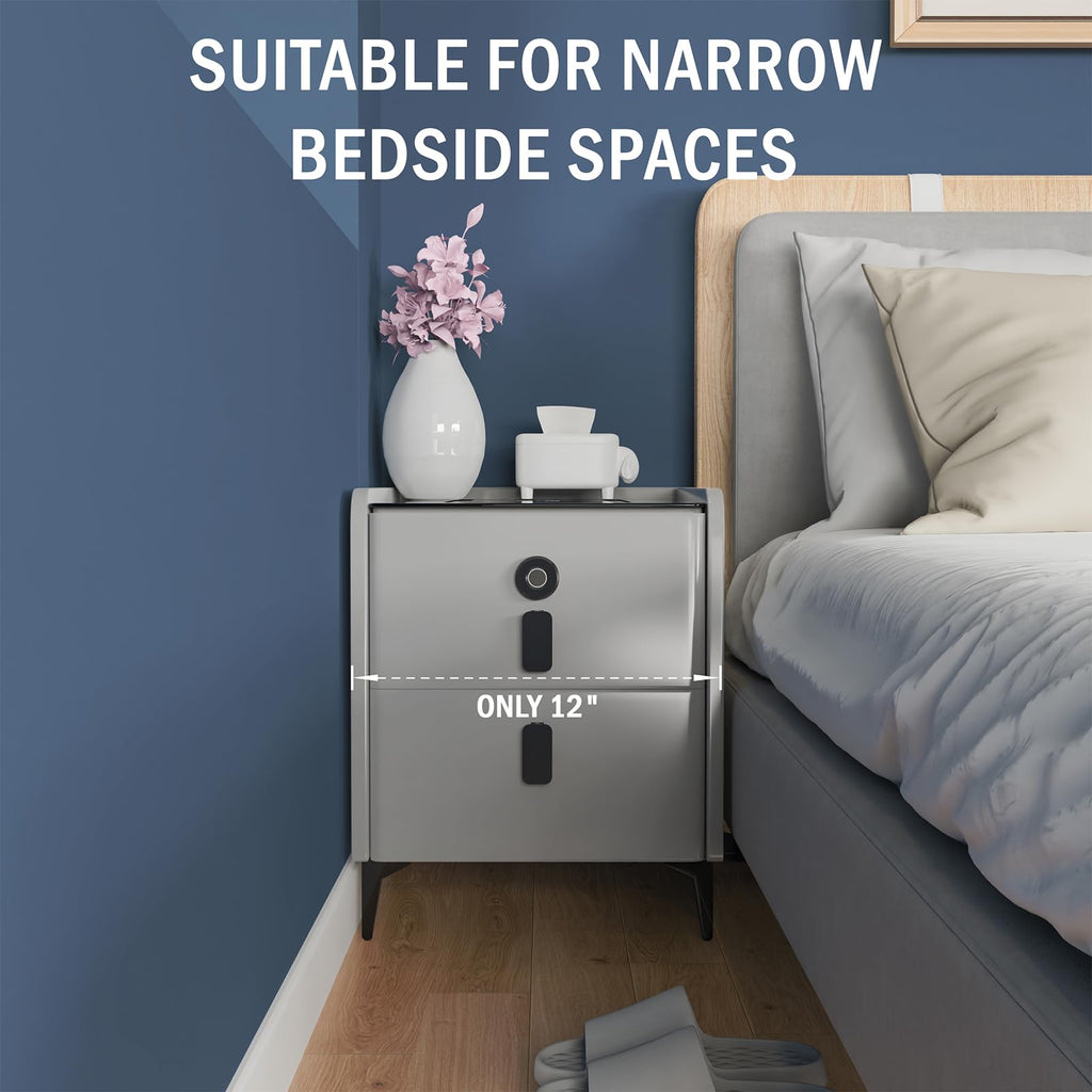 Wireless Charging Nightstand with 2 Drawers K8939