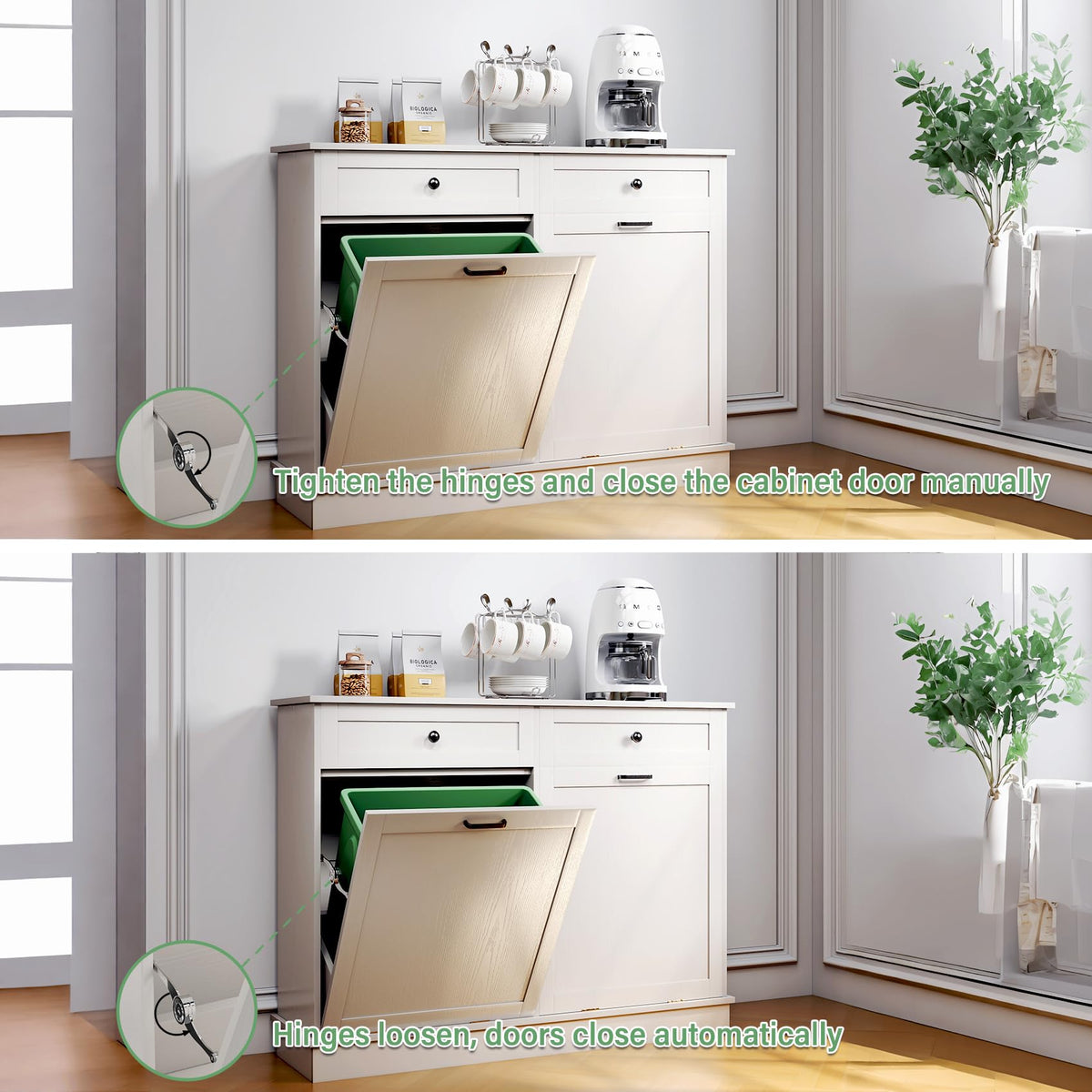 Double Tilt Out Trash Cabinet with Drawer U63081