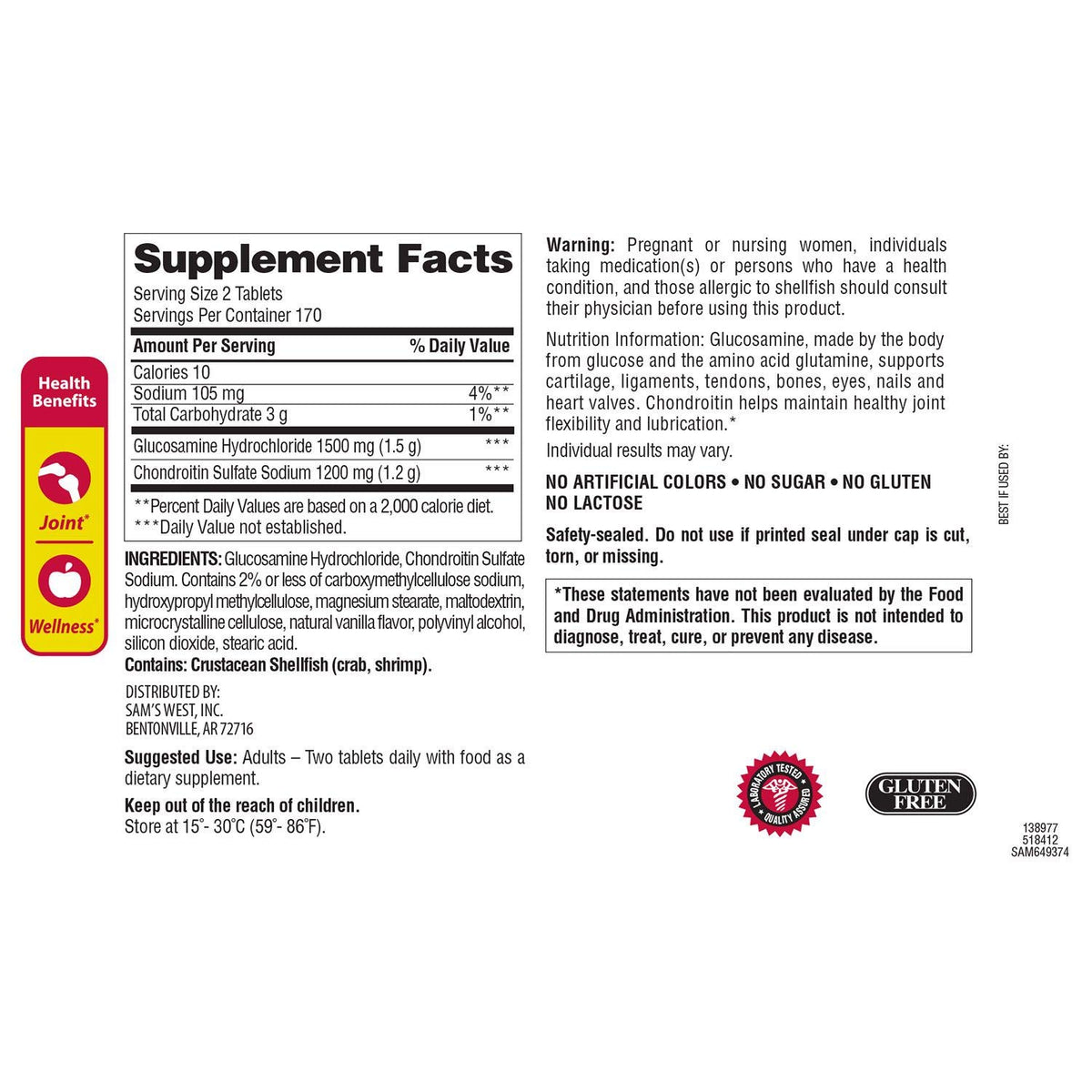 Triple Strength Glucosamine Chondroitin 340 Count F51328