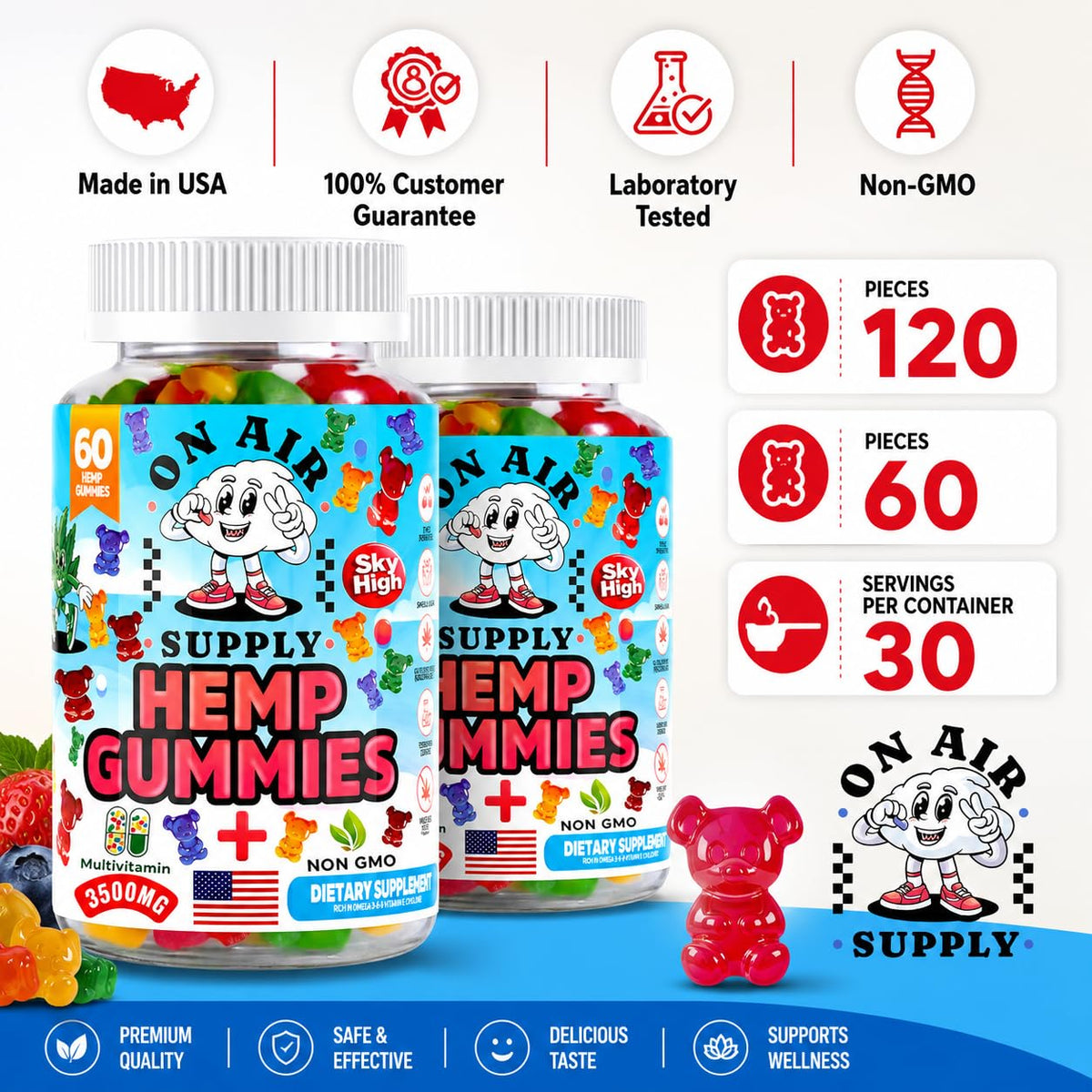 Hemp Gummies 3,500mg 120 Count A1368