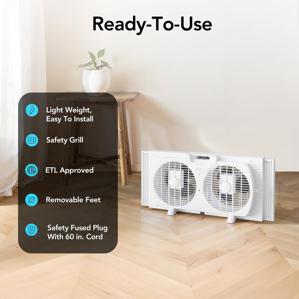 Reversible Twin Window Fan with 3-Speeds P6525