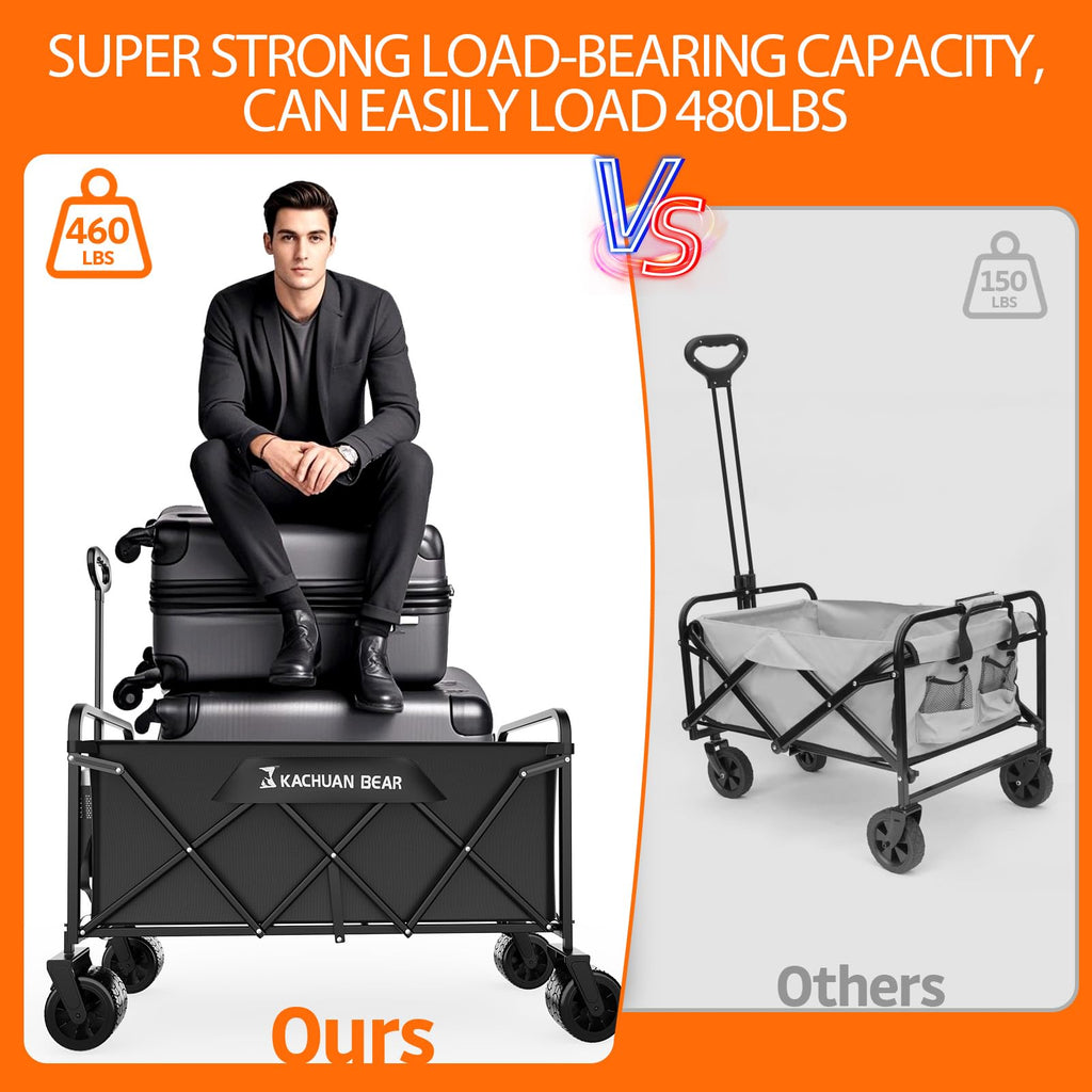 300L Foldable Collapsible Wagon Cart with All-Terrain Wheels Q133