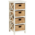 4 Tier X-Side Storage Cabinet White E8714