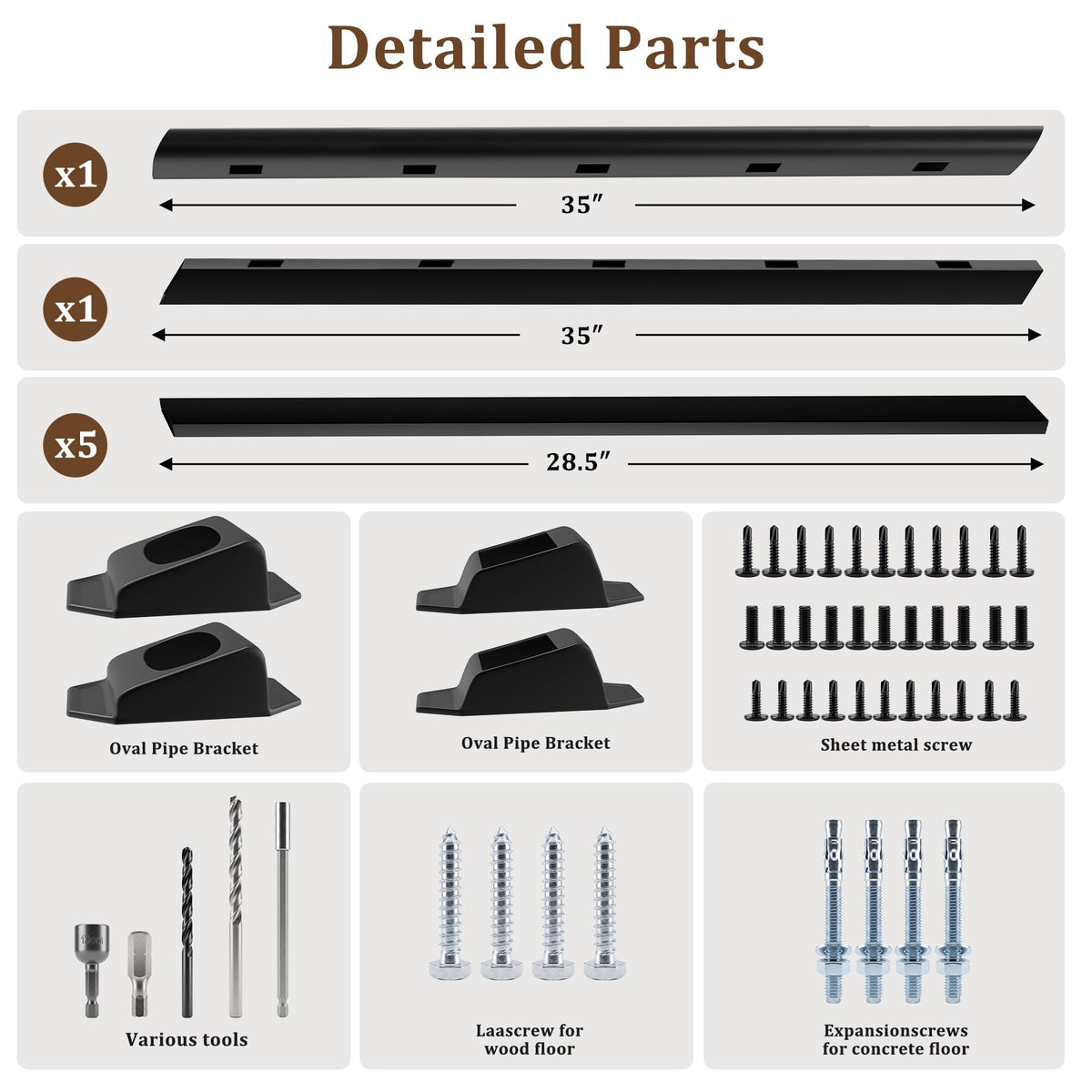 Black 3 Ft W Deck Railing Kit with Screws R37915